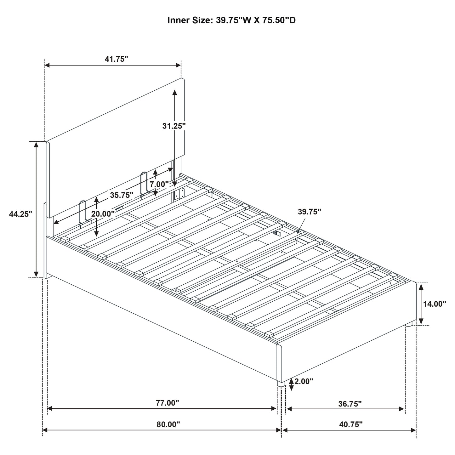 Reeves Upholstered Twin Lift-Top Storage Platform Bed Tan