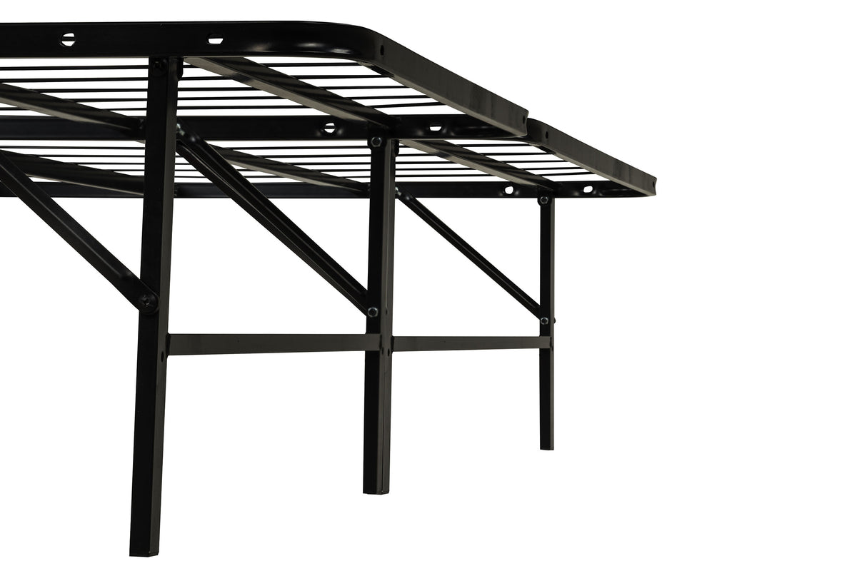 Kramer Eastern King Folding Metal Platform Bed Frame Black