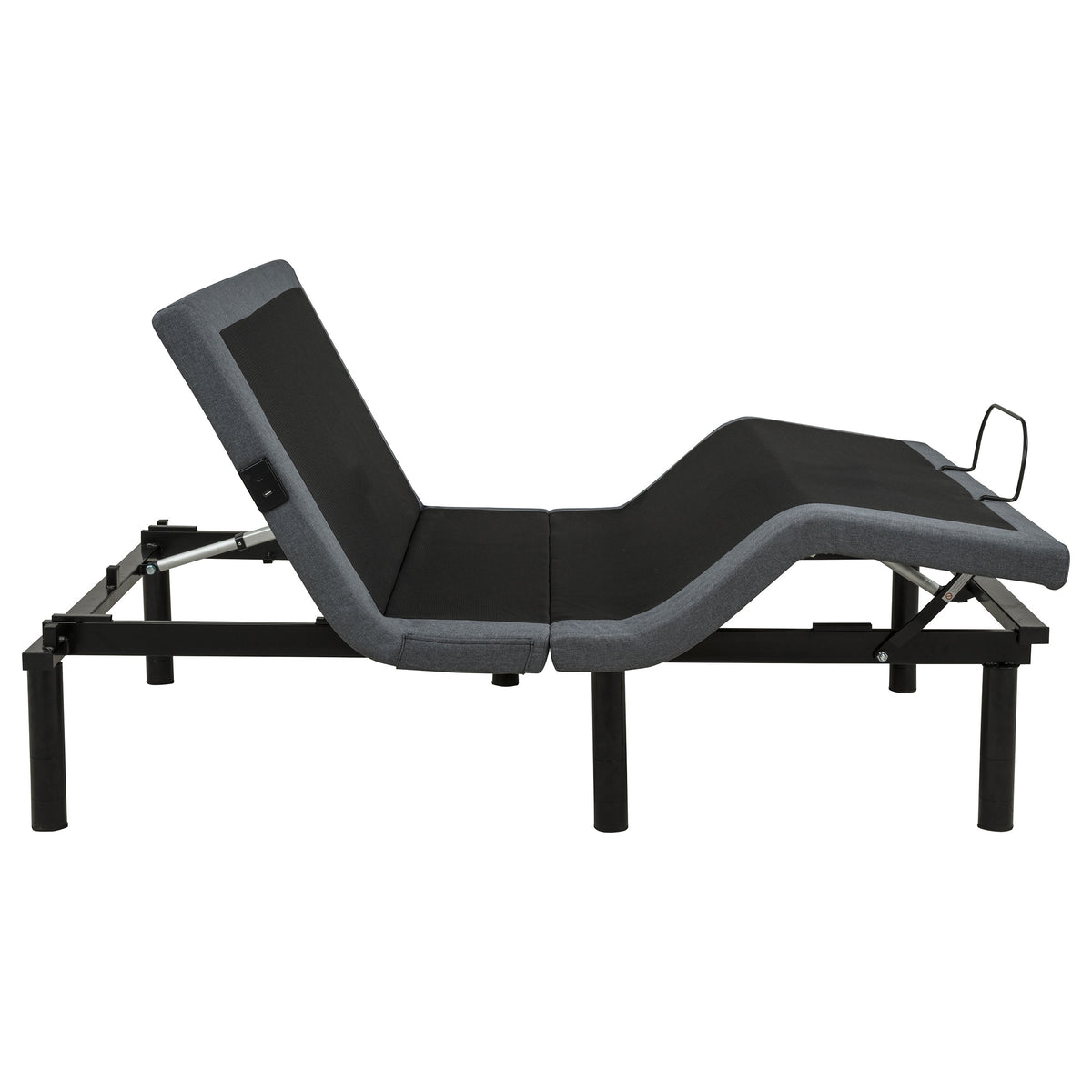 Weston Full Dual-Motor Massage Adjustable Bed Base in Black and Grey