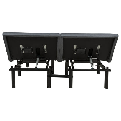 Weston Split Eastern King Massage Adjustable Bed Base in Black and Grey