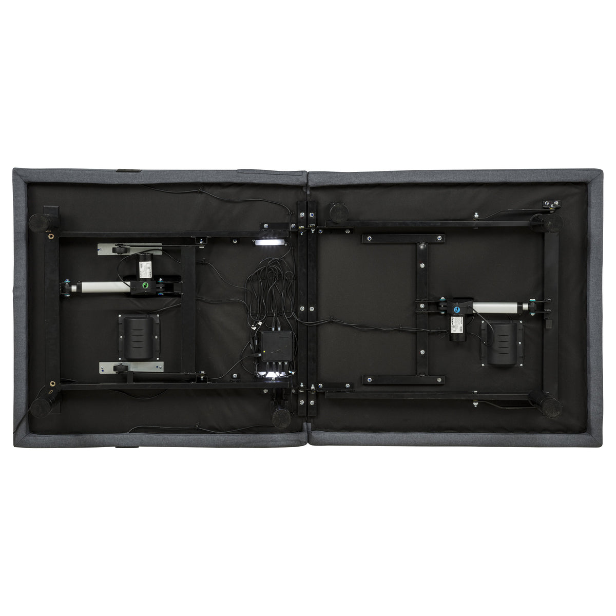 Weston Twin XL Dual-Motor Massage Adjustable Bed Base in Black and Grey