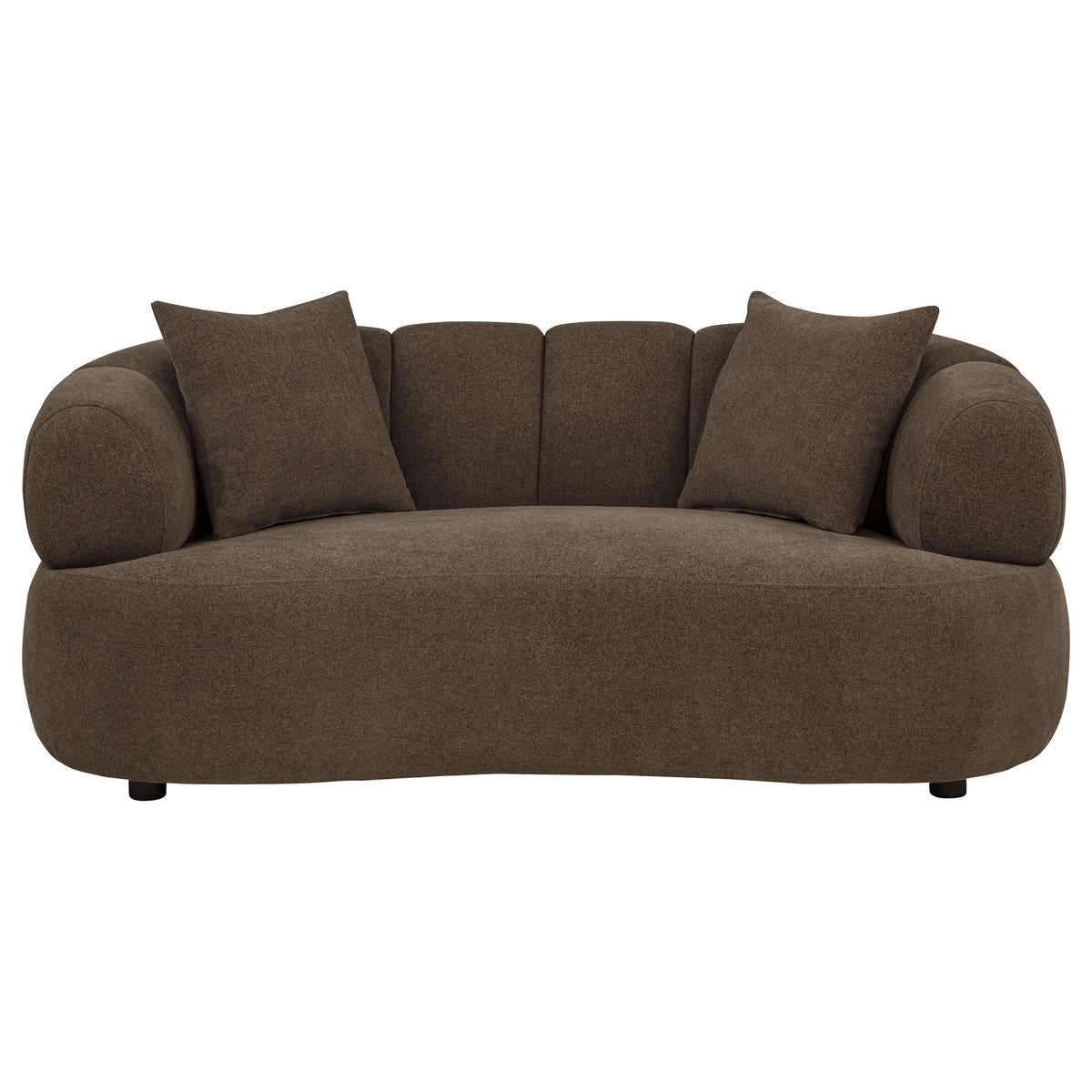 Casarin Fabric Channel-Back Loveseat Brown
