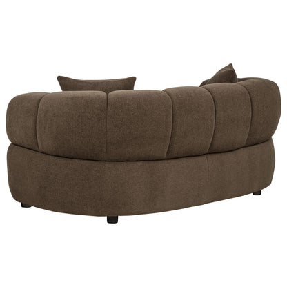 Casarin Fabric Channel-Back Loveseat Brown