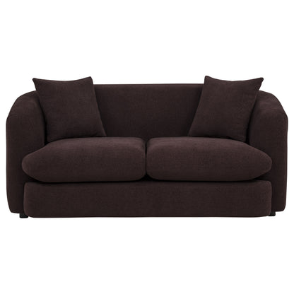 Delroy 2-Seat Stationary Loveseat Aubergine Polyester Upholstery