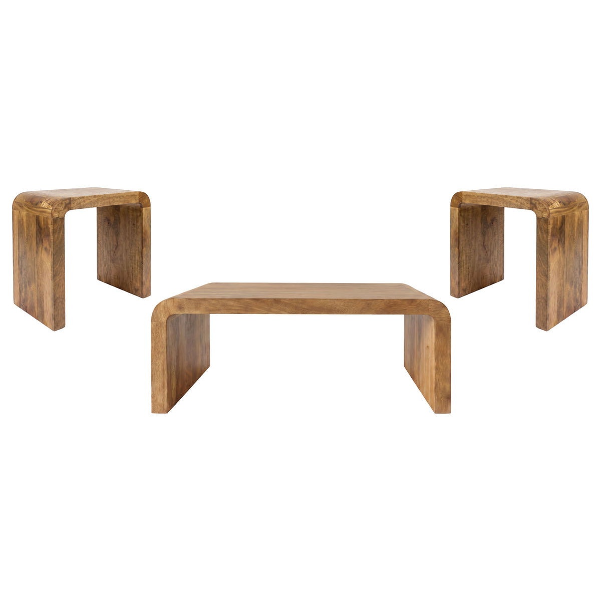 Booker 3-piece Mango Wood Coffee and End Table Set Natural