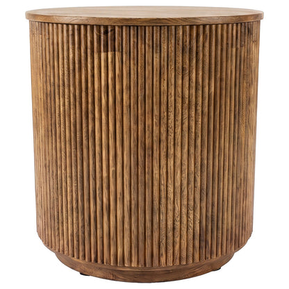 Coffey 2-piece Round Coffee and End Table Set Light Brown