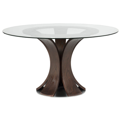 Naser 5-piece 48-inch Round Dining Table Set Grey and Dark Walnut