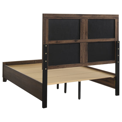 Farre 5-piece Queen Upholstered Storage Bedroom Set Dark Brown / Beige