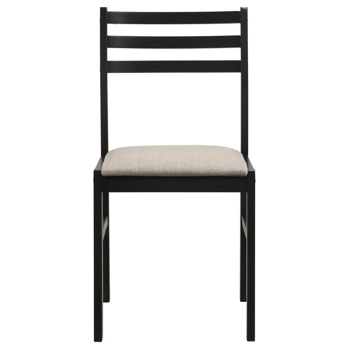 Sykes Fabric Upholstered Ladder Back Side Chair Black and Beige (Set of 2)