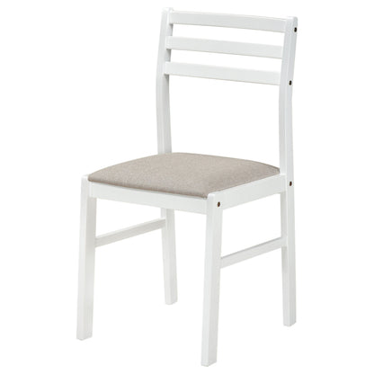 Sykes Fabric Upholstered Ladder Back Side Chair White and Beige (Set of 2)
