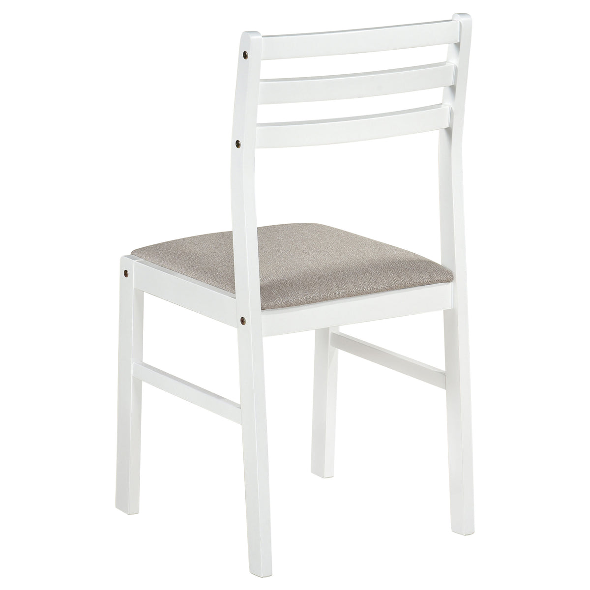 Sykes Fabric Upholstered Ladder Back Side Chair White and Beige (Set of 2)