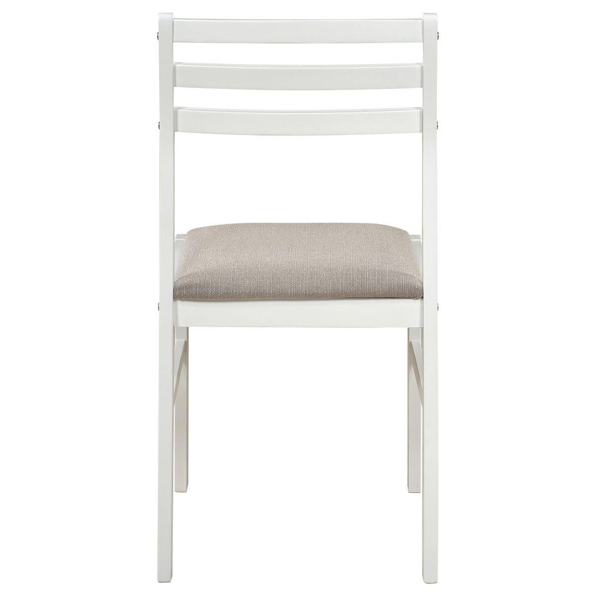 Sykes Fabric Upholstered Ladder Back Side Chair White and Beige (Set of 2)