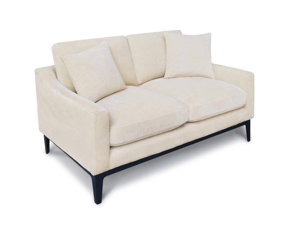 Duarte Transitional Upholstered Loveseat with Reversible Cushions Latte