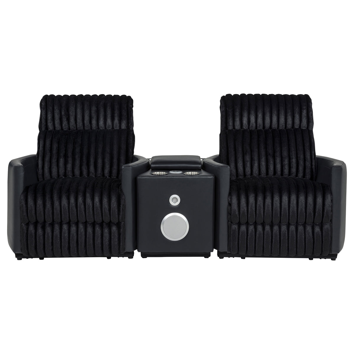 Madden 3-piece Corduroy Upholstered Manual Theater Seating Black