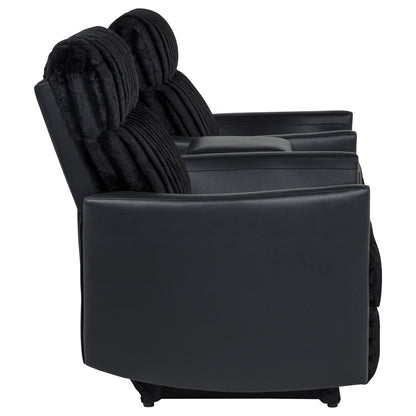Madden 3-piece Corduroy Upholstered Manual Theater Seating Black