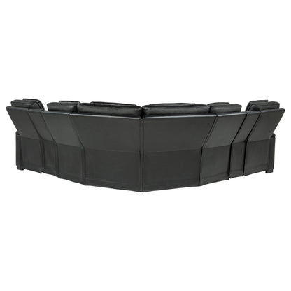 Zuma 3-Piece Dual Power Faux Leather Reclining Sectional Sofa Black