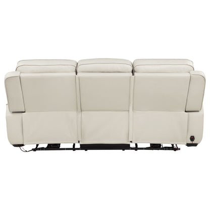 Rojas Dual Power Reclining Sofa with Drop-Down Console Greige