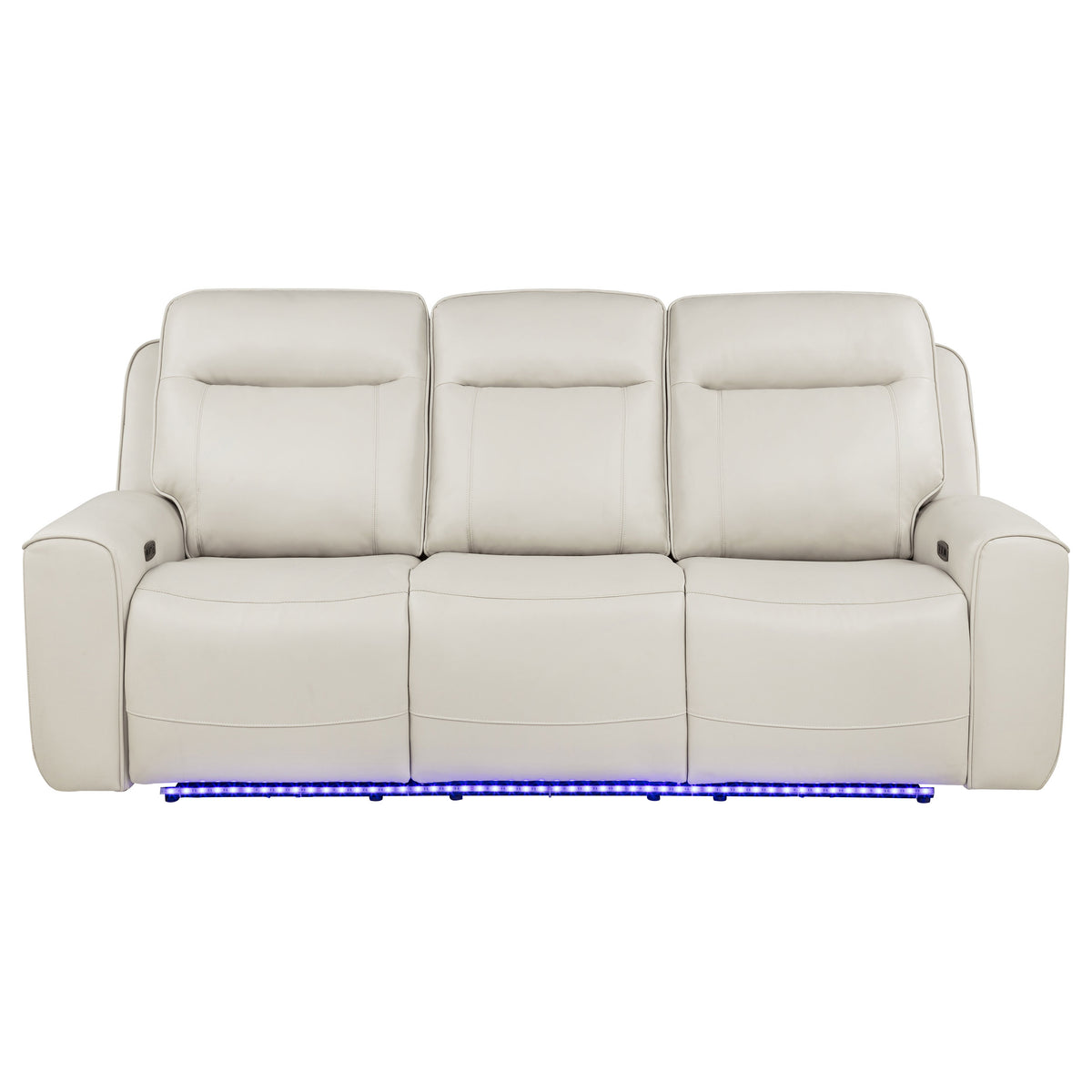 Rojas Dual Power Reclining Sofa with Drop-Down Console Greige