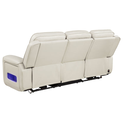 Rojas 2-Piece Dual Power Reclining Sofa Set with Drop-Down Console Greige