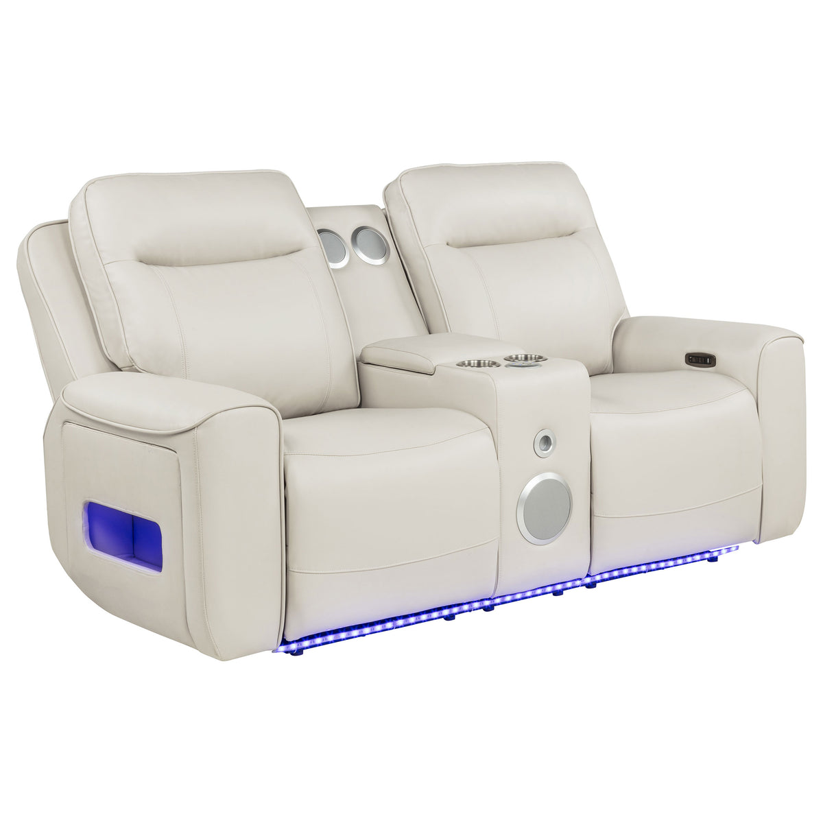 Rojas 2-Piece Dual Power Reclining Sofa Set with Drop-Down Console Greige
