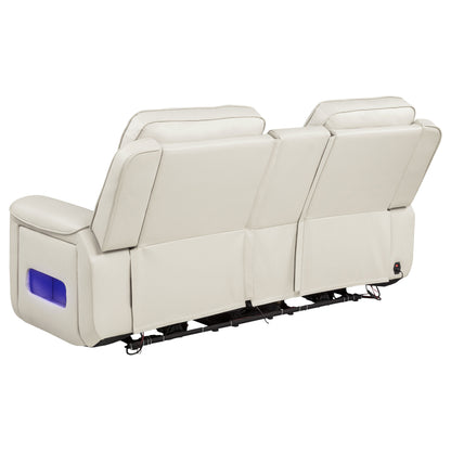 Rojas 2-Piece Dual Power Reclining Sofa Set with Drop-Down Console Greige