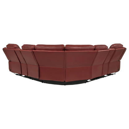 Rojas 3-Piece Dual Power Reclining L-Shaped Sectional with Bluetooth Red