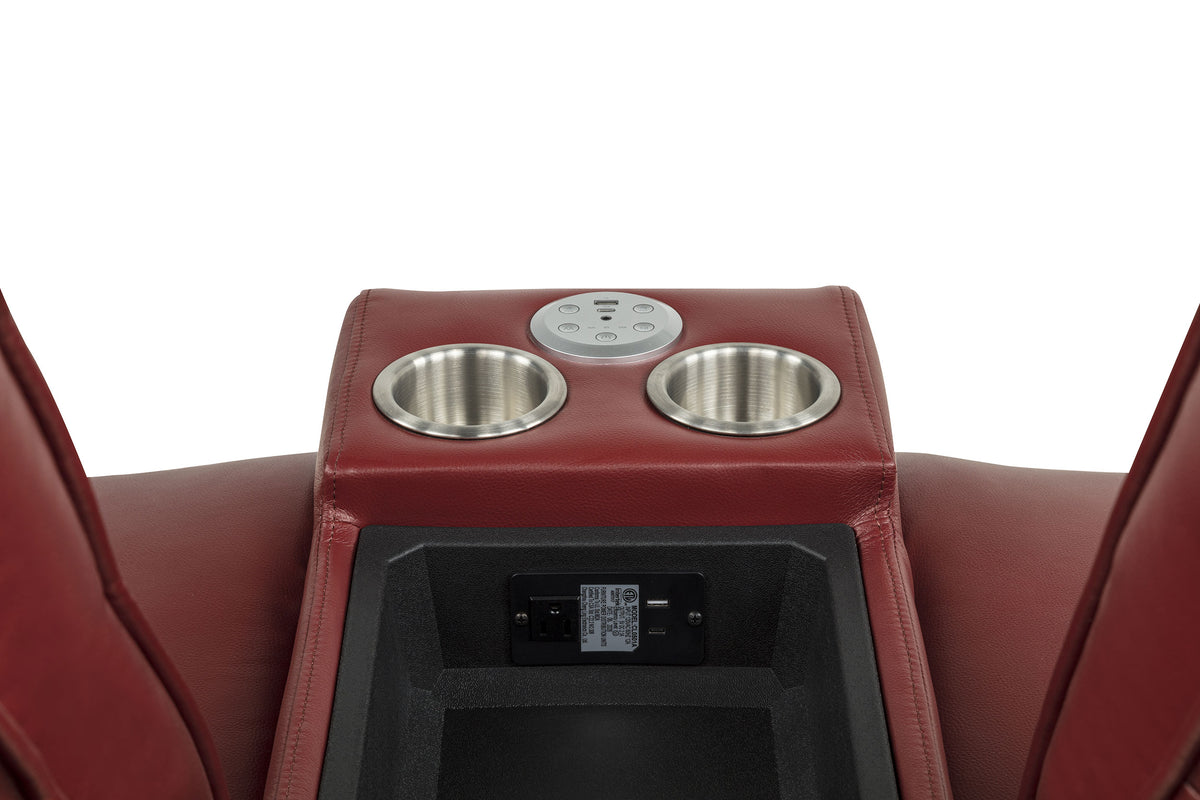 Rojas 3-Piece Dual Power Reclining L-Shaped Sectional with Bluetooth Red