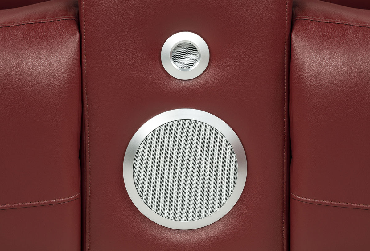 Rojas 3-Piece Dual Power Reclining L-Shaped Sectional with Bluetooth Red