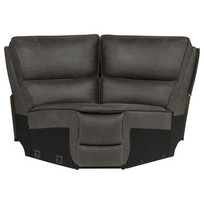 Marcell 7-Piece L-Shaped Power Reclining Sectional with Dual Consoles Grey