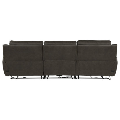 Marcell 3-Piece Transitional Power Reclining Sofa with USB Charging Grey