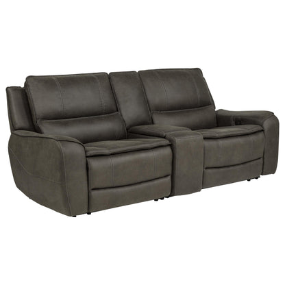Marcell 3-Piece Power Reclining Loveseat with Charging Console Grey