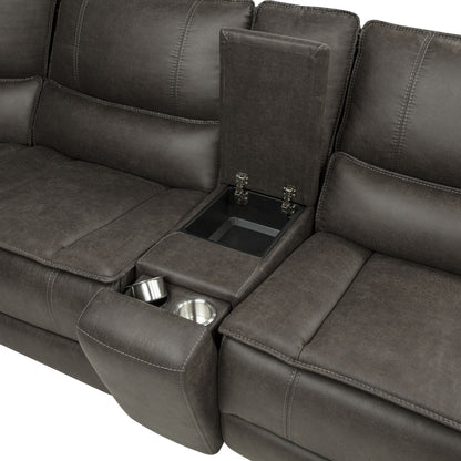 Marcell 3-Piece Power Reclining Loveseat with Charging Console Grey