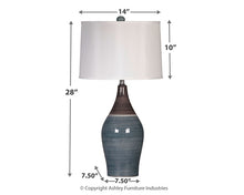 Load image into Gallery viewer, Niobe Ceramic Table Lamp (2/CN)
