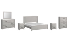 Load image into Gallery viewer, Cottonburg King Panel Bed with Mirrored Dresser, Chest and 2 Nightstands
