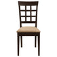 Gabriel Lattice Back Side Chairs Cappuccino and Tan (Set of 2)