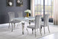 Betty Upholstered Side Chairs Grey and Chrome (Set of 4)