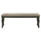 Bridget Upholstered Dining Bench Stone Brown and Charcoal Sandthrough