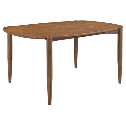 Dortch 63-inch Oval Rubberwood Dining Table with Tapered Legs Walnut