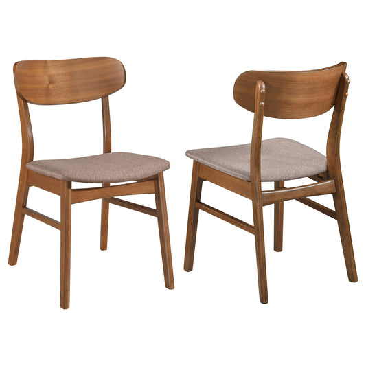 Dortch Curved-Back Upholstered Dining Side Chair Walnut Set of 2