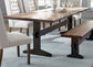 Bexley Live Edge Trestle Dining Table Natural Honey and Smokey Black