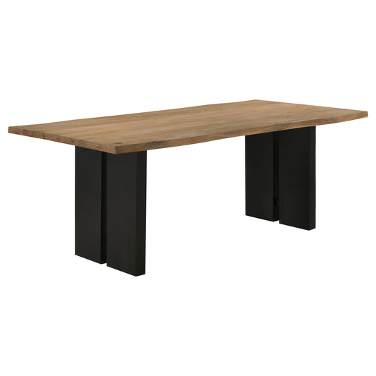 Bradshaw Rectangular Live Edge Dining Table Natural Acacia and Black