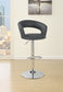 Barraza 29-inch Adjustable Height Bar Stool Grey and Chrome