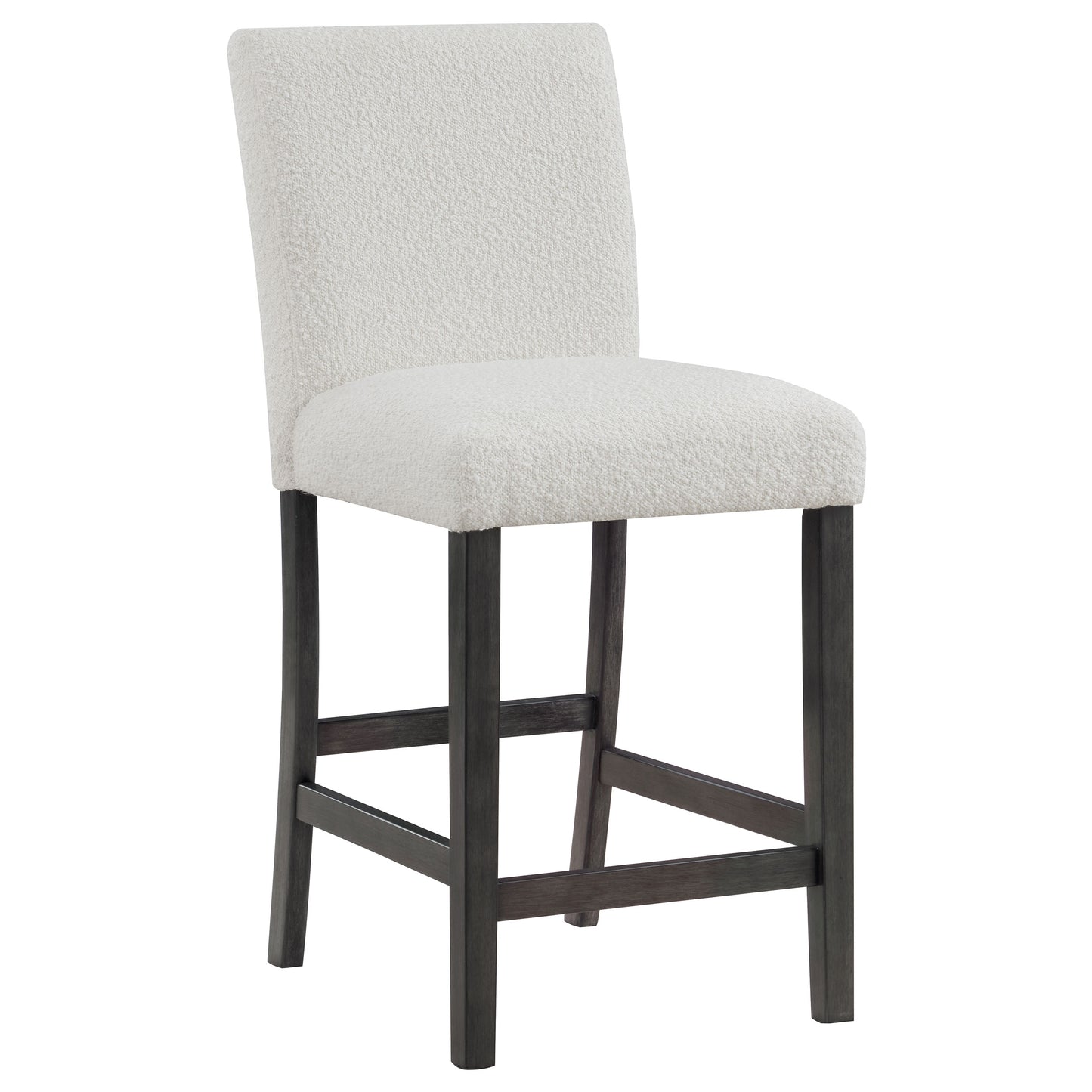Alba Boucle Upholstered Counter Height Dining Chair White and Charcoal Grey (Set of 2)