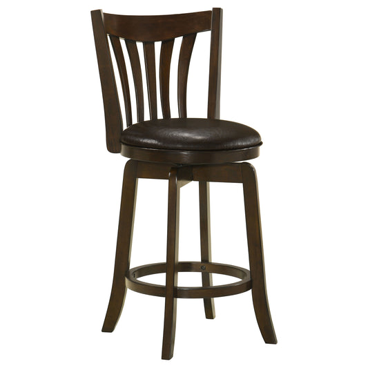 Lambert Counter Height Swivel Bar Stool with Upholstered Seat Dark Cherry