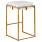 Nadia Square Padded Seat Counter Height Stool (Set of 2) Beige and Gold