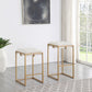 Nadia Square Padded Seat Counter Height Stool (Set of 2) Beige and Gold