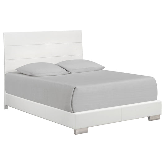 Felicity Wood Eastern King Panel Bed White High Gloss