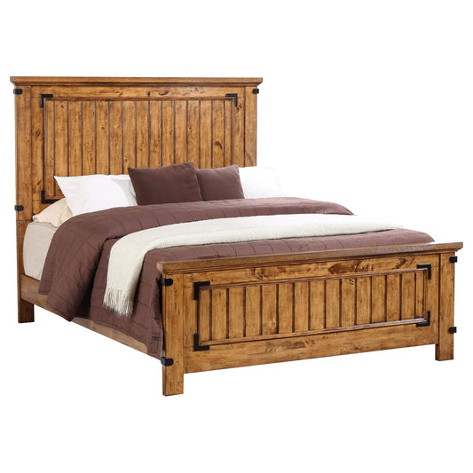 Brenner Wood Full Panel Bed Rustic Honey