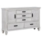 Franco 5-drawer Dresser Distressed White