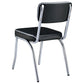 Retro Open Back Side Chairs Black and Chrome (Set of 2)